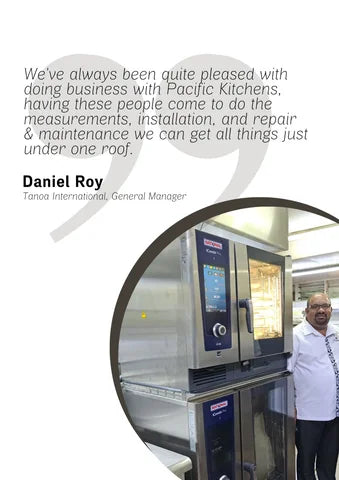 PKCE project archive showing installed Rational ovens and customer feedback