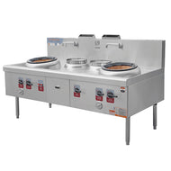 1800 Wok Stove With 2-Burner And 1-Warmer