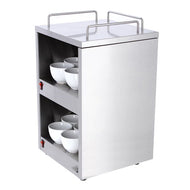 Stainless steel 2 layer plate/cup warmer cabinet