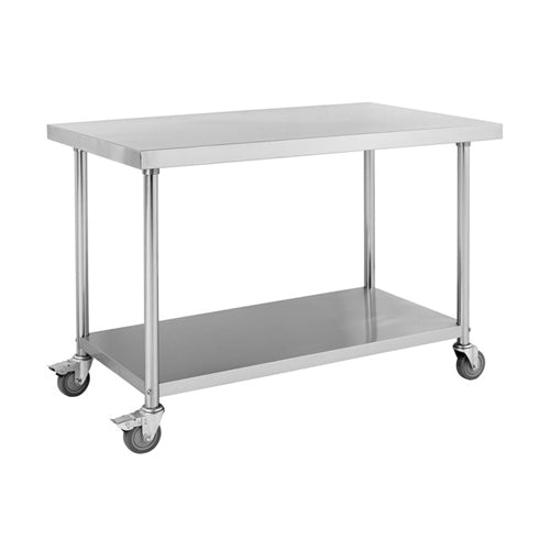 304SS 700mm Mobile Work Bench With Under Shelf (1200mm)