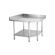 304SS Corner Work Bench With Splashback & Under Shelf (700mm)